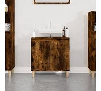 ZQQLVOO Meuble de salle de bain au sol pour lavabo - Chêne fumé - 58 x 33 x 60 cm - Matériau dérivé du bois pour salle de bain, buanderie, hôtel, meuble de salon