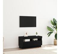 ZQQLVOO Meuble TV LED en chêne noir - Meuble TV - Table basse - Buffet suspendu - 80 x 35 x 40 cm - Matériau dérivé du bois