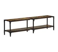 ZQQLVOO Meuble TV Vintage en Bois de Récupération Massif avec Cadre en Fer Enduit de Poudre et Étagère de Rangement, Style Antique aux Nuances de Bleu Vert Orange Rouge Rose, Meuble