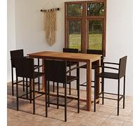 ZQQLVOO Mobilier de jardin salon de jardin 7 pièces Marron