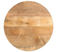 ZQQLVOO Plateau de table rond en bois massif Ø 60 x 2,5 cm en manguier - 1 plateau de rechange rustique pour salle à manger et commerce, bois tropical robuste avec veinure unique, polyvalent