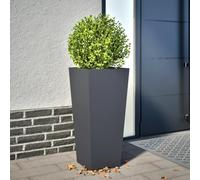 ZQQLVOO Pot de fleurs anthracite pour extérieur terrasse 35 x 35 x 75 cm Acier