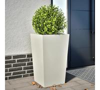 ZQQLVOO Pot de fleurs, blanc, pour extérieur, terrasse, jardin, 45 x 45 x 75 cm, en acier