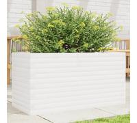 ZQQLVOO Pot de fleurs blanc - Pour l'extérieur et le jardin - 90 x 40 x 46 cm - Bois de pin massif