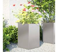 ZQQLVOO Pot de fleurs durable en acier Corten pour l'extérieur comme pot de fleurs résistant aux intempéries en acier Corten hexagonal 46 x 40 x 45 cm avec couche de rouille protectrice et rouille