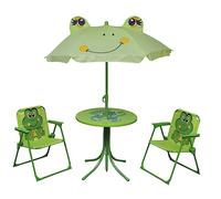 ZQQLVOO Salon de jardin, petit balcon, canapé de jardin, 3 pièces, pour enfants, avec parasol, vert