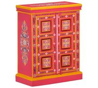 ZQQLVOO Table à Manger et Bancs 3 Pièces en Bois d'Ingénierie Chêne avec Buffet Artisanal en Bois de Manguier pour Salon Décor Rétro et Durable avec Armoire et Étagère