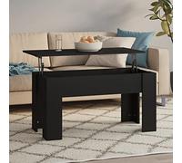 ZQQLVOO Table basse noire - 101 x 49 x 52 cm - En bois - Table d'appoint pour canapé et ordinateur portable - Pour salon, chambre à coucher