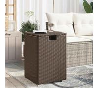 ZQQLVOO Table cachée pour réservoir de propane, marron, 40 x 40 x 60 cm, en polyrotin avec couvercle à charnière et compartiment de rangement pour réservoirs de 9 kg, cadre en acier robuste, rotin PE