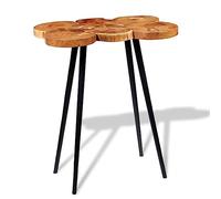 ZQQLVOO Table console de salon avec disques en bois d'acacia massif - 90 x 60 x 110 cm - Convient pour la cuisine, la salle à manger, le salon et le bureau
