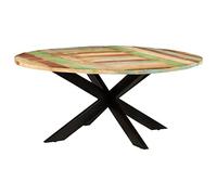 ZQQLVOO Table de bar pour ordinateur portable - Table à manger ronde - 175 x 75 cm - En bois vieilli massif - Convient pour cuisine, salle à manger, salon et bureau