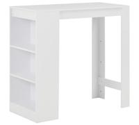 ZQQLVOO Table de salle à manger, de cuisine, de conférence, de bar, avec étagère, blanche, 110 x 50 x 103 cm