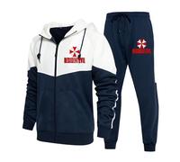 ZQURVO Survêtement 2 pièces pour homme Resident Evil, veste à capuche zippée et pantalon de jogging Evil, ensemble manches longues et haut de jogging Umbrella, sweat-shirt chaud d'hiver,Blue2 -s