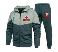 ZQURVO Survêtement 2 pièces pour homme Resident Evil, veste à capuche zippée et pantalon de jogging Evil, ensemble manches longues et haut de jogging Umbrella, sweat-shirt chaud d'hiver,Blue1-m
