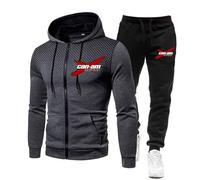 ZQURVO Survêtement décontracté pour homme Can-Am, ensemble 2 pièces à manches longues, fermeture éclair intégrale, jogging, survêtement athlétique, veste chaude d'hiver, haut de jogging,Grey-3x_l