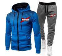 ZQURVO Survêtement décontracté pour homme Can-Am, ensemble 2 pièces à manches longues, fermeture éclair intégrale, jogging, survêtement athlétique, veste chaude d'hiver, haut de jogging,Blue-3x_l