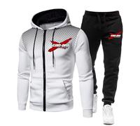 ZQURVO Survêtement décontracté pour homme Can-Am, ensemble 2 pièces à manches longues, fermeture éclair intégrale, jogging, survêtement athlétique, veste chaude d'hiver, haut de jogging,White-x_l