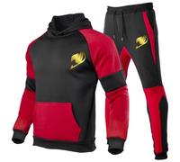 ZQURVO Survêtement homme FAIRY TAIL, ensemble sport 2 pièces, pantalon de survêtement, ensemble complet, sweat à capuche à manches longues et pantalon survêtement, thermique,Red-s