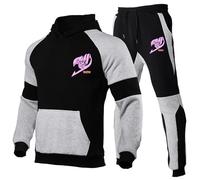 ZQURVO Survêtements pour hommes pour FAIRY TAIL, veste à capuche à manches longues et pantalon de survêtement 2 pièces sweat-shirt et jogging ensemble sport sweat-shirt avec poches,Black1-m