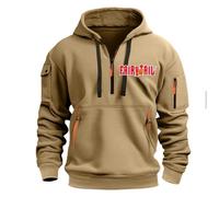 ZQURVO Sweat à Capuche pour Homme Fairy Tail, doublé Polaire, Demi-Zip, Sweat-Shirt à Capuche, Manches Longues, Sport, Veste Chaude d'hiver, Manteau de Sport décontracté avec Poches,Brown-3x_l