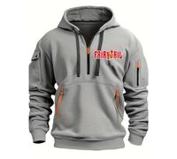 ZQURVO Sweat à Capuche pour Homme Fairy Tail, doublé Polaire, Demi-Zip, Sweat-Shirt à Capuche, Manches Longues, Sport, Veste Chaude d'hiver, Manteau de Sport décontracté avec Poches,Grey1-s