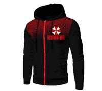 ZQURVO Veste décontractée pour homme pour Resident, sweat-shirts en polaire, veste zippée à manches longues pour Evil, haut à capuche léger pour l'hiver, sweat-shirt à capuche parapluie,Black-m