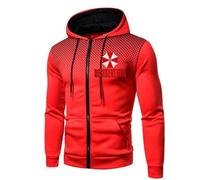 ZQURVO Veste décontractée pour homme pour Resident, sweat-shirts en polaire, veste zippée à manches longues pour Evil, haut à capuche léger pour l'hiver, sweat-shirt à capuche parapluie,Red-l