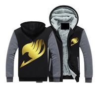 ZQURVO Veste polaire à capuche pour homme FAIRY TAIL, sweat-shirt décontracté à capuche, fermeture éclair complète, manches longues entraînement d'hiver manteaux épais chauds avec poches,Black1-s