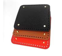 ZQWERT 3 pièces 18x18CM Bases en Cuir carrées, kit de Fabrication de Sac à Main Bricolage Bleu/Marron, idéal pour Les projets de Crochet, Accessoires de Mode artisanaux