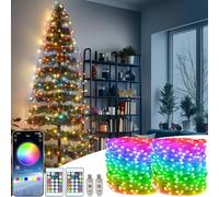 ZQX Guirlande Lumineuse à LED de Feu d'artifice Intelligent, 2 Pièces 10m 100LED Lumières d'intérieur USB RVB avec Télécommande APP pour Chambre,Vacances, Fête,Enseignes de Magasin, Décoration de Noël