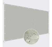 ZQXFZ Brise Vue RéSistant Au Vent 70x550cm Tissu Oxford ImperméAble(160g/㎡) RéSistant aux DéChirures Livré avec Corde et Serre-CâBles pour Piscine, Terrasse -Kaki.