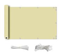 ZQXFZ ecran de Balcon 50x200cm 165g/㎡ imperméable Facile à Installer Garde de Vie privée Brise Vue renforcé Pare Vue Jardin -Jaune Sable.