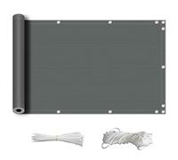 ZQXFZ ecran de Balcon 60x250cm 165g/㎡ Coupe-Vent Facile à Assembler Garde de Vie privée Brise Vue RéSistant Au Vent Pare Vue Jardin -Gris Foncé.