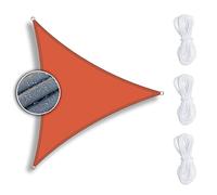 ZQXFZ Toile Ombrage Triangulaire 3.6x3.6x3.6m Orange， Toile d'Ombrage Tissu Imperméable Bloque 90% des UV Indéchirable, Voile d Ombrage pour Jardin Terrasse Camping