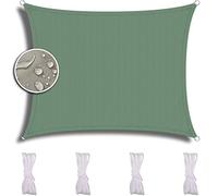 ZQXFZ Toile Solaire Voile D'Ombrage Rectangulare 2X5m, Voiture,Restaurant,Jardin, ImperméAble Et RéSistante, ImperméAble Et RéSistante, Voile D'Ombrage -Vert foncé