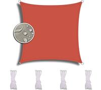 Zqxfz Toldo Vela Impermeable 4X4M, 90% Resistente UV, Para Terraza Exterior, Toldo Resistente E Impermeable, Toldos Terrazas -Rojo