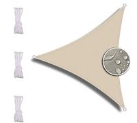 Zqxfz Toldo Vela Triangular 4X4X4M， Sombra Prevención Rayos UV Para Patio al Aire Libre Piscina Toldo Vela De Sombra Patio, Vela de Sombra -Beige Blanco