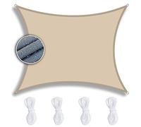 ZQXFZ Voile d Ombrage Rectangulaire 3x6m Beige， Toile d'Ombrage résistant à l'eau 90% de Protection UV Respirante, Voile d Ombrage pour Pergola Plein air Terrasse