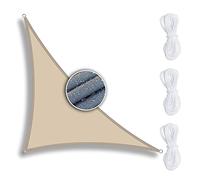 ZQXFZ Voile d Ombrage Triangulaire 3x4x5m Beige， Toile d'Ombrage Tissu Imperméable Bloque 90% des UV Indéchirable, Toile d'Ombrage pour Jardin Terrasse Camping