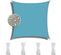 ZQXFZ Voile d'Ombrage Carré 4X4m, Voiture,Restaurant,Jardin, ImperméAble Et RéSistante, RéSistant Aux IntempéRies, Voile D'Ombrage Toile D Ombrage -lac Bleu