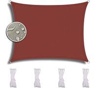 ZQXFZ Voile D'Ombrage Rectangulaire avec 2.5X3m, Voiture,Restaurant,Jardin, ImperméAble Et RéSistante, Une Protection des Rayons UV, Toile D'Ombrage -Rouge Rouille