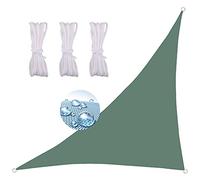 Zqxfz Voile D'Ombrage Triangle 4X4X5.7M, Restaurant,Terrasse, Balcon, rspirant éTanche, Auvent Balcon Voile D'Ombrage Protection Contre Le Vent -Vert foncé