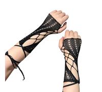 Zqxnt 1 paire de couvre-poignets réglables en dentelle pour femme Hiphop pour cyclisme, course à pied, randonnée, fête, Noir , taille unique