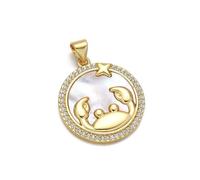 Zqxnt Breloque en forme de constellations tendance en laiton - Fournitures faites à la main - Convient pour les accessoires, les constellations et les colliers