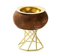 Zqxnt Brûleurs d'encens élégants en bois et métal avec support en bois pour aromathérapie, parfaits pour se détendre, décorer l'environnement du Moyen-Orient