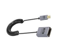 Zqxnt Câble coaxial spiralé 8K60hz pour appareil photo version 2.1 48 Gbps bande passante Micro ed Port Cordon dynamique pour écrans 8K60hz Câble Microed