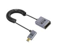 Zqxnt Câble coaxial spiralé 8K60hz pour appareil photo version 2.1 48 Gbps bande passante Micro ed Port Cordon dynamique pour écrans 8K60hz Câble Microed