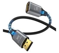 Zqxnt Câble d'extension DisplayPort 1.4 8K 60 Hz UHD 4K 144 Hz mâle vers femelle pour ordinateur et moniteur, vidéo, PC, ordinateur portable