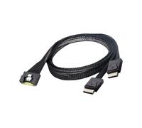 Zqxnt Câble répartiteur SFF 8654 8i vers double SFF 8611 4i Durabilité pour connexion hôte ordinateur 55,5 N Force d'insertion cordon de câblage du serveur