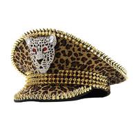 Zqxnt Chapeau de capitaine pour adultes avec rivets cloutés pour femmes, chapeau de fête de Noël, bal de fin d'année, spectacles de scène pour femmes, strass pour chapeaux de capitaine colorés